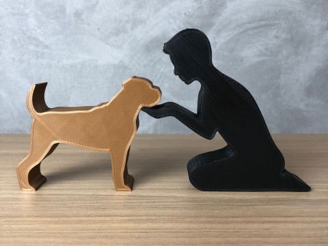 Boy and his Boxer Modelo de Impressão 3D