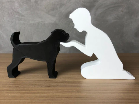 Boy and his Boxer 3D Print Model