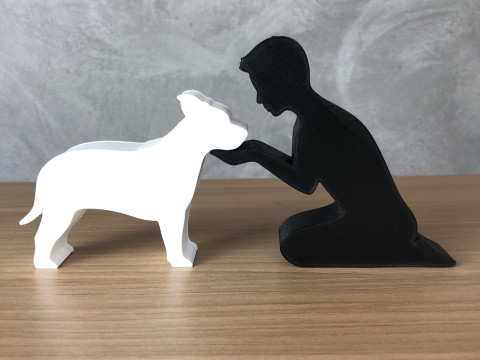 Boy and his American Staffordshire Terrier Modello di stampa 3D
