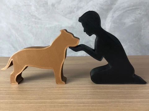 Boy and his Pitbull 3D Print Model