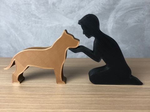 Boy and his American Bully 3D Baskı Modeli