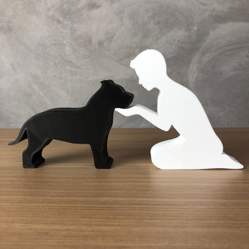 Boy and his American Bully Modelo de Impressão 3D .c4d .max .obj .3ds .fbx .stl .blend 