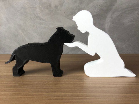 Boy and his American Bully Modelo de Impressão 3D