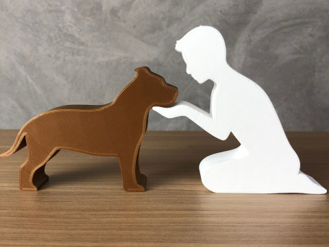 Boy and his American Bully Modelo de Impressão 3D
