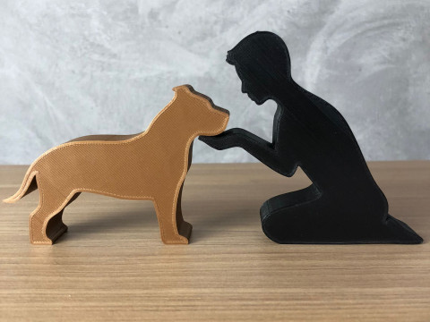 Boy and his American Bully Modelo de Impressão 3D