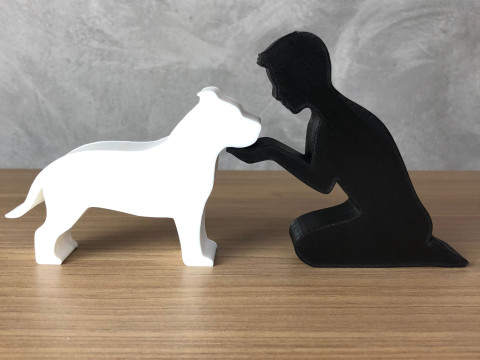 Boy and his American Bully Modelo de Impressão 3D