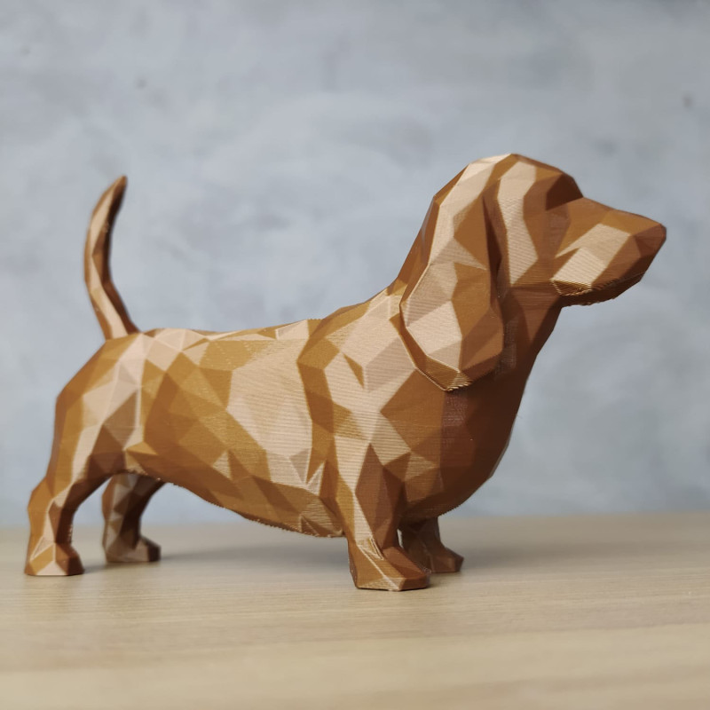 Low Poly Basset Hound 3D Print Model .c4d .max .obj .3ds .fbx .stl .blend 