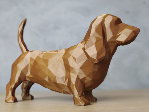Low Poly Basset Hound 3Dプリントモデル