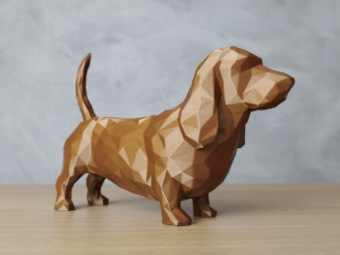 Low Poly Basset Hound 3D Print Model