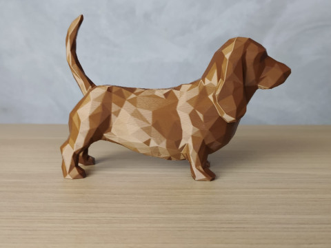 Low Poly Basset Hound 3D Print Model
