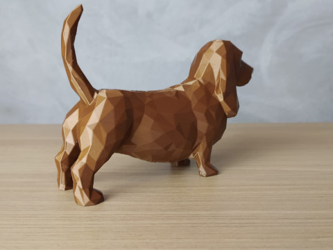 Low Poly Basset Hound 3D Print Model