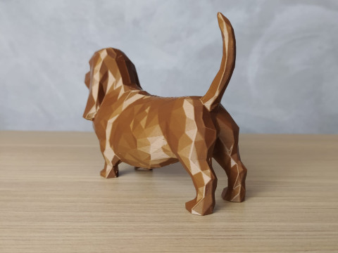 Low Poly Basset Hound 3D Print Model