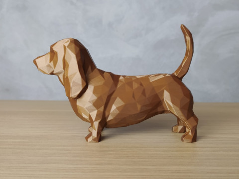 Low Poly Basset Hound 3D Print Model
