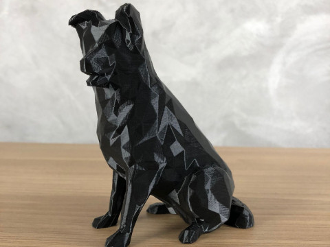 Low Poly Border Collie 3D Print Model
