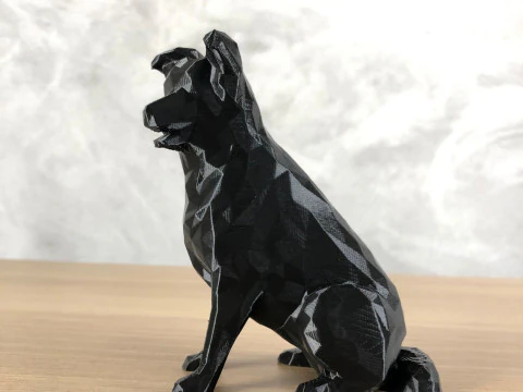 Low Poly Border Collie 3D Print Model