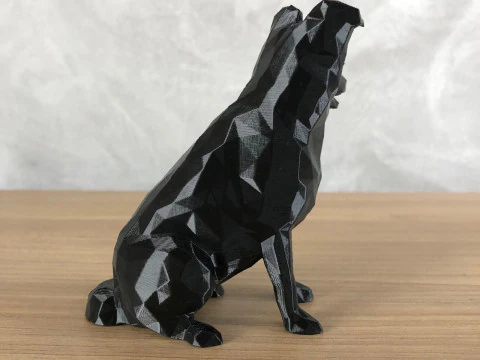 Low Poly Border Collie 3D Print Model