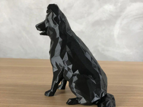 Low Poly Border Collie 3D Print Model