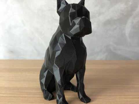 Низкополигональный бостон-терьер 3D Принт Модель