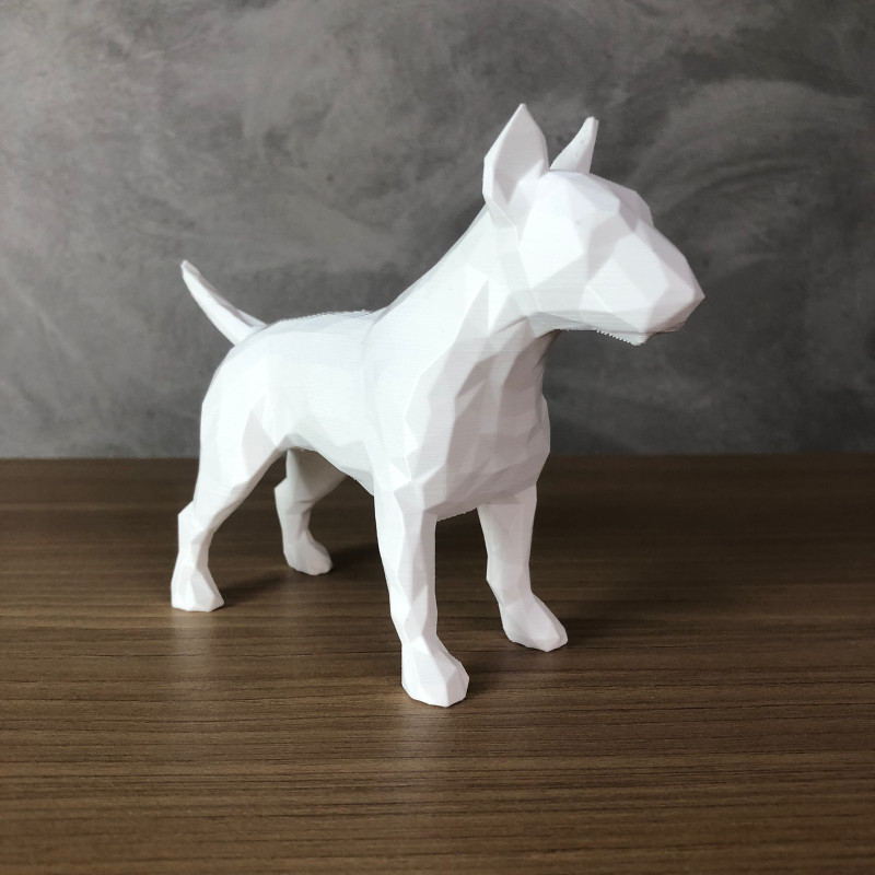 Low Poly Bull Terrier 3D 프린트 모델 .c4d .max .obj .3ds .fbx .stl .blend 