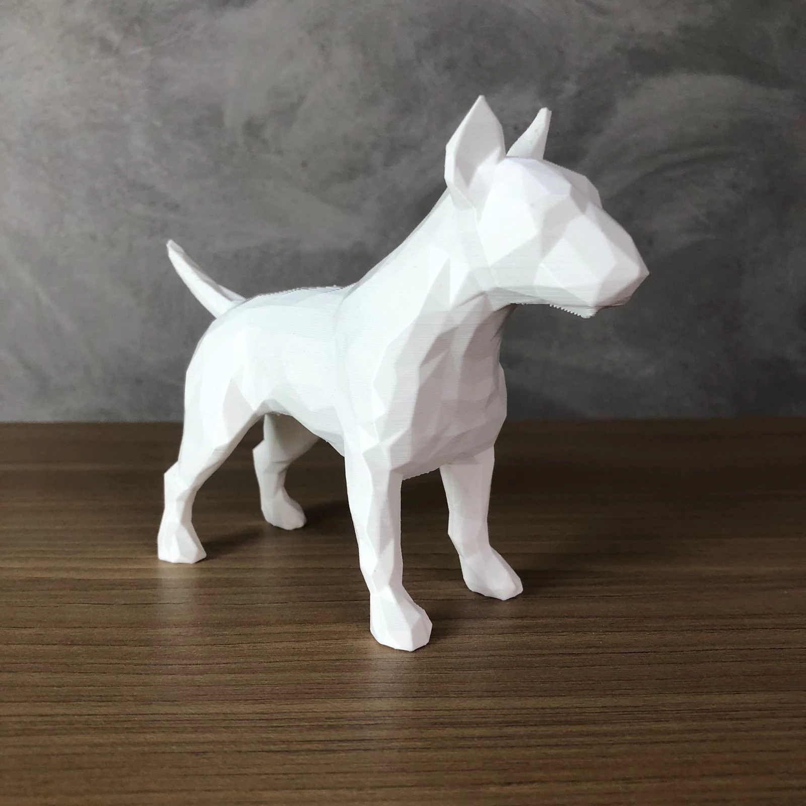 Low Poly Bull Terrier 3D Print Model .c4d .max .obj .3ds .fbx .stl .blend