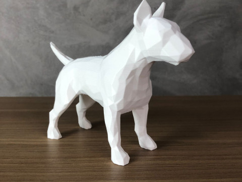 Low Poly Bull Terrier 3D Print Model