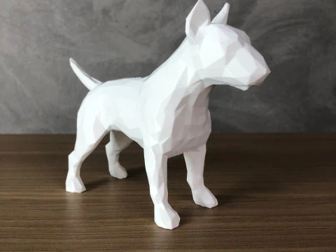 Bulterier Low Poly Model do druku 3D