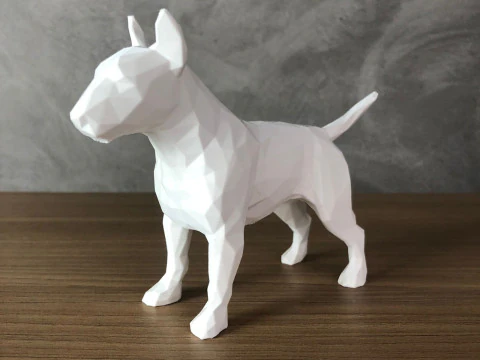 Low Poly Bull Terrier 3D Print Model