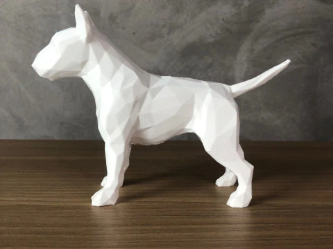 Low Poly Bull Terrier 3D Print Model