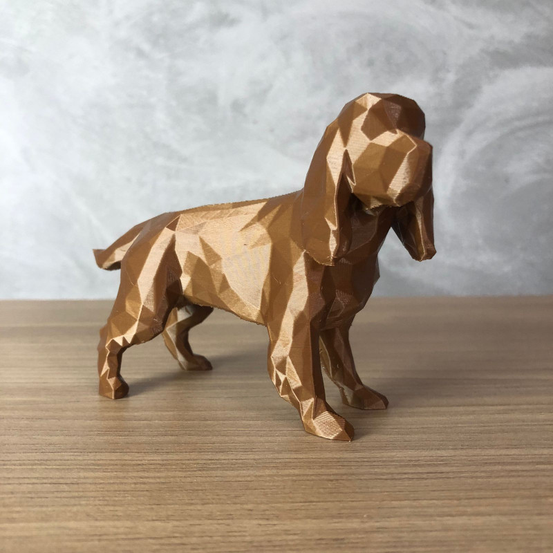 Low Poly Cocker Spaniel 3D Baskı Modeli .c4d .max .obj .3ds .fbx .stl .blend 