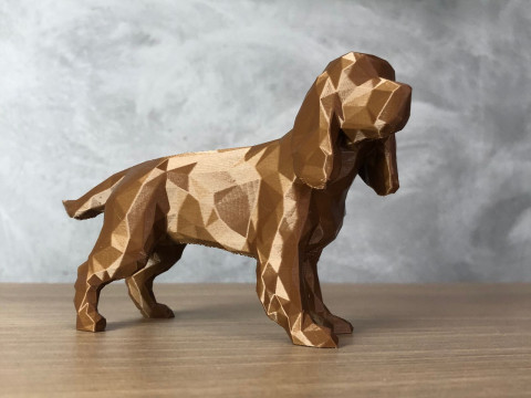 Low Poly Cocker Spaniel 3D Baskı Modeli
