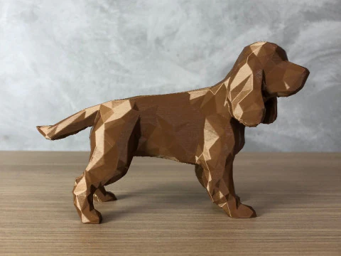 Low Poly Cocker Spaniel 3D Print Model