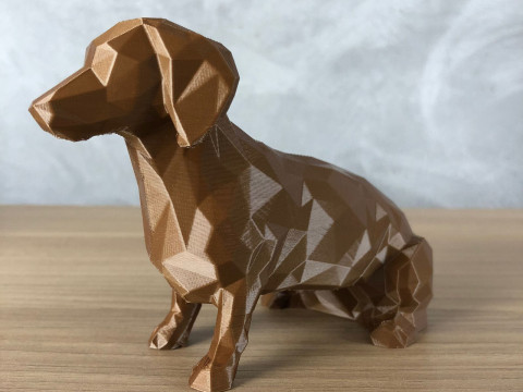 Low Poly Dachshund Modèles 3D en vedette