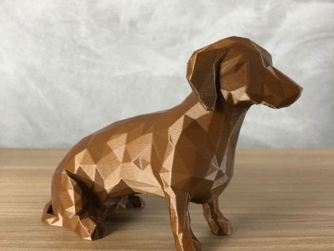 Low Poly Dachshund Modèles 3D en vedette