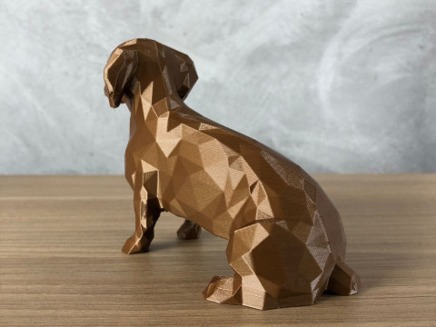 Low Poly Dachshund Modèles 3D en vedette