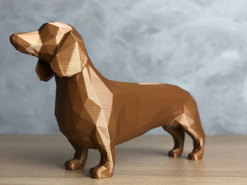 Low Poly Dachshund 3D Print Model