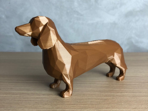 Low Poly Dachshund Modèles 3D en vedette