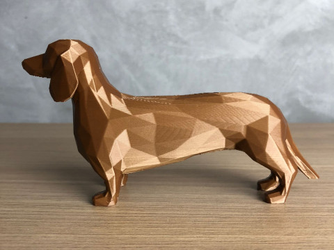 Low Poly Dachshund Modèles 3D en vedette