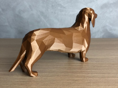 Low Poly Dachshund Modèles 3D en vedette