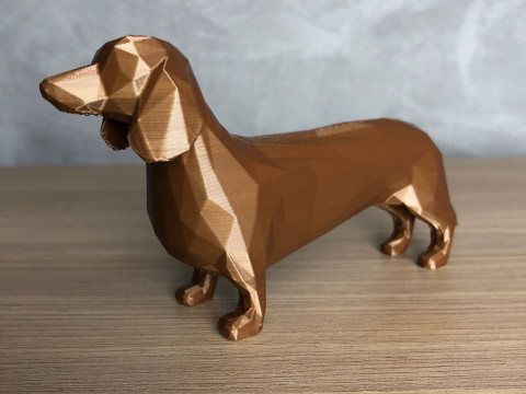 Low Poly Dachshund Modèles 3D en vedette