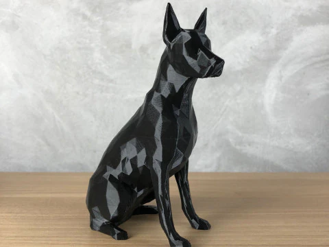 Düşük Poli Doberman 3D Baskı Modeli