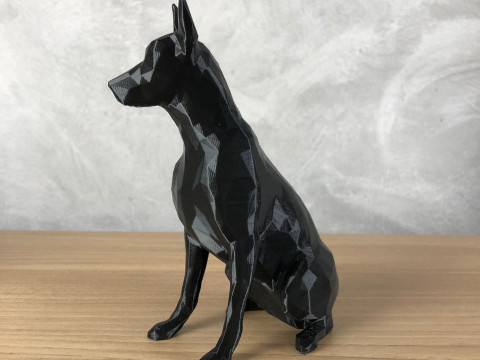 Low Poly Doberman 3D Print Model