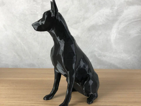 Low Poly Doberman 3D Print Model