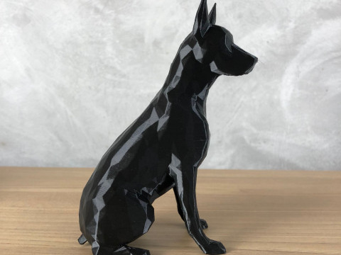 Low Poly Doberman 3D Print Model