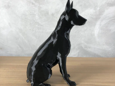 Low Poly Doberman 3D Print Model