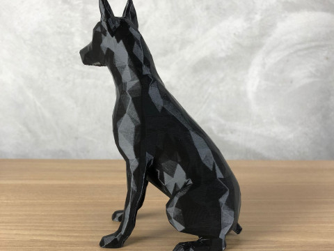 Low Poly Doberman 3D Print Model