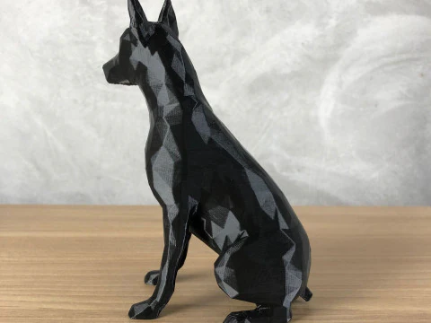 Low Poly Doberman 3D Print Model
