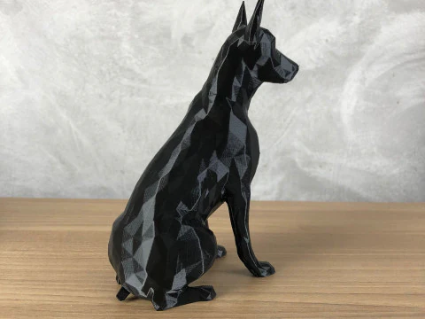 Low Poly Doberman 3D Print Model