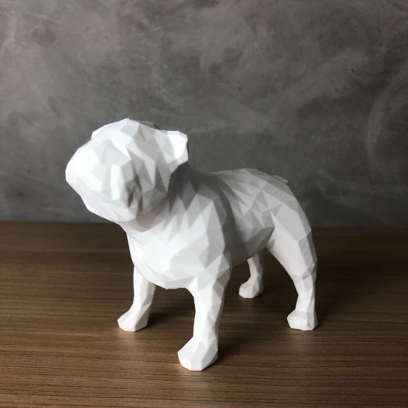 Low Poly English Bulldog 3D प्रिंट मॉडल .c4d .max .obj .3ds .fbx .stl .blend 