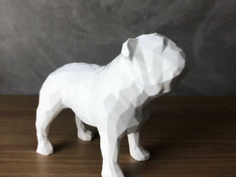 Low Poly English Bulldog 3D प्रिंट मॉडल