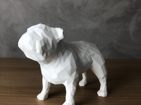 Low Poly English Bulldog 3D प्रिंट मॉडल